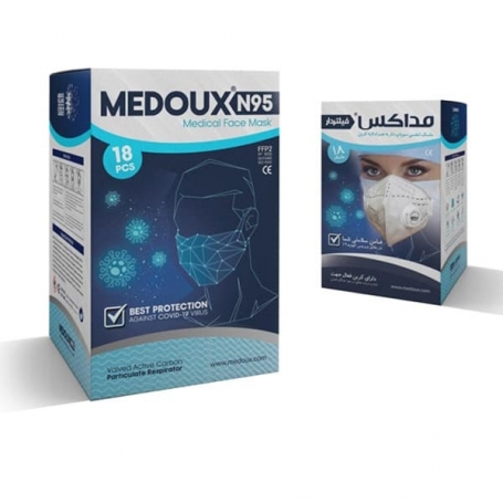 ماسک N95 فیلتردار مداکس بسته 18 عددی