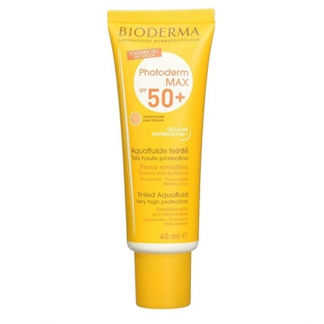 ضد آفتاب رنگی مناسب پوست چرب و مختلط مدلPhotoderm Aquafluid Spf50 حجم 40میل بایودرما