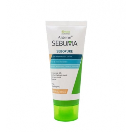 کرم یکنواخت کننده رنگی Sebopure سبوما مناسب پوست چرب و جوش دار 30میل آردن